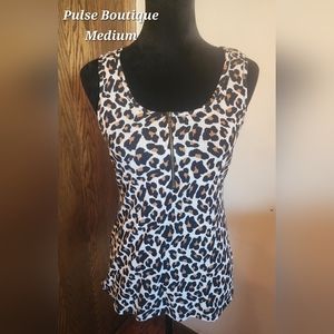 Pulse Boutique Animal Print Zip Tank